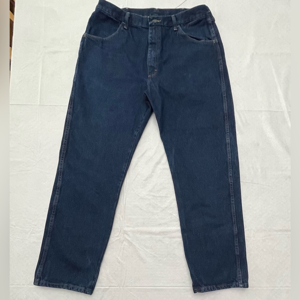 Men’s Rustler Jeans 38x32 Dark Blue Like New
